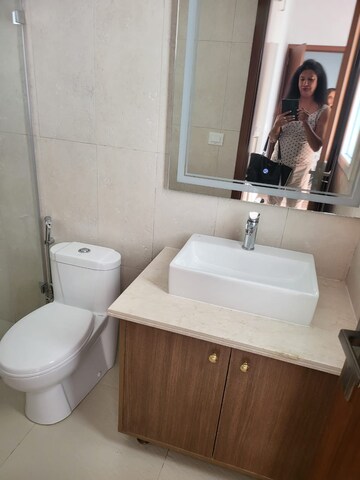 Bathroom in 3 BHK Apartment at Central Park Flower Valley Aqua Front Towers, Sohna Sector 33 – for Rent