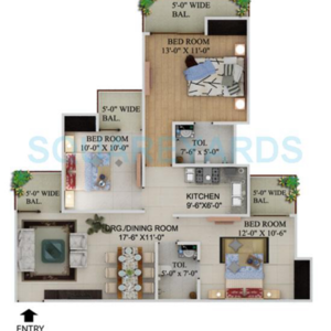 3 BHK Apartment For Sale in Supertech Cape Town, Sector 74