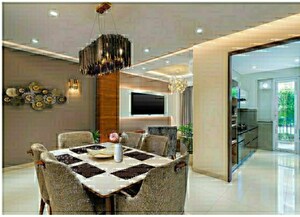 Living Room in 3 BHK Apartment at Motia Blue Ridge, Dhakoli Village – for Sale