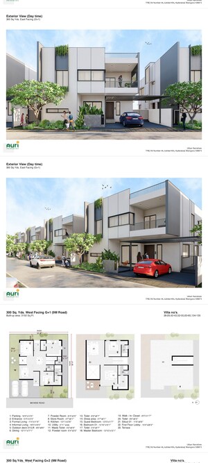 4 BHK Villa – Exterior View View at Auri Tranqville, Mansanpalle - for Sale