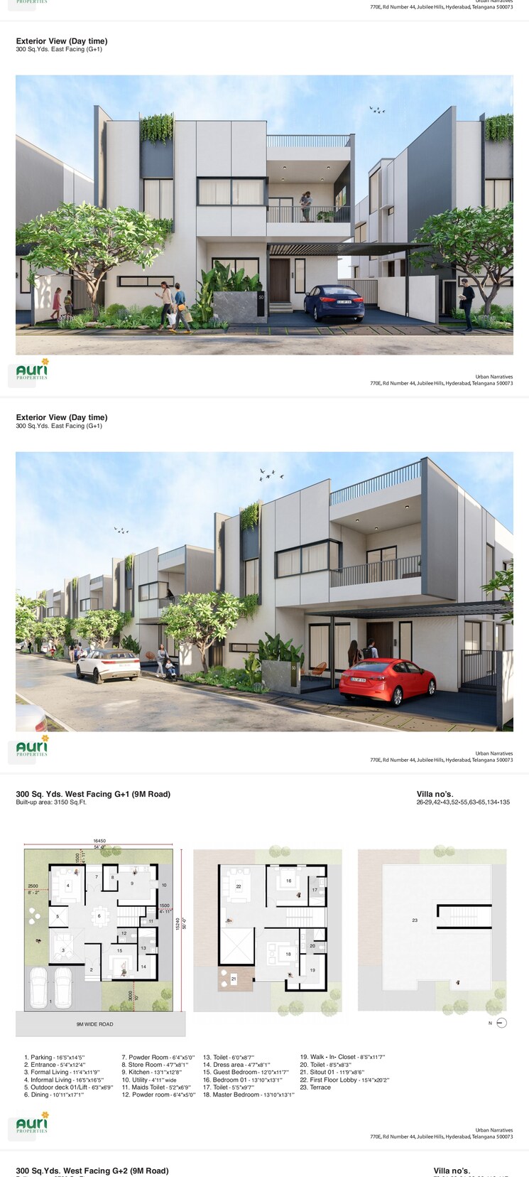 Exterior View, auri-tranqville 4 Bedroom 3300 Sq.Ft. Villa In Mansanpalle Hyderabad 8539487