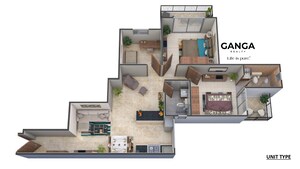 Floor Plan in 2 BHK Apartment at Ganga Tathastu, Sohna Sector 5 – for Sale