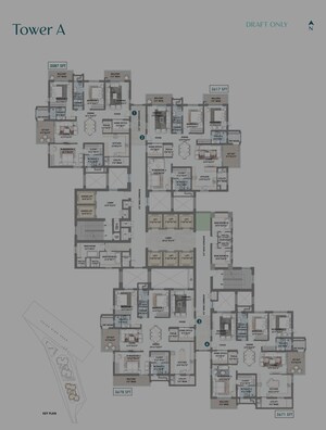 Floor Plan in 3 BHK Apartment at Kokapet – for Sale