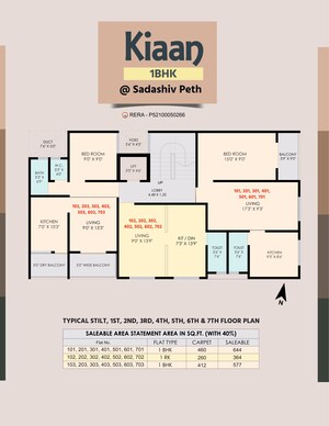Floor Plan in 1 BHK Apartment at Vishnu Sadashiv Apt, Sadashiv Peth – for Sale