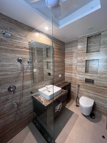 Bathroom in 4 BHK Builder Floor at Ansal Sushant Lok I, Sector 43 – for Rent