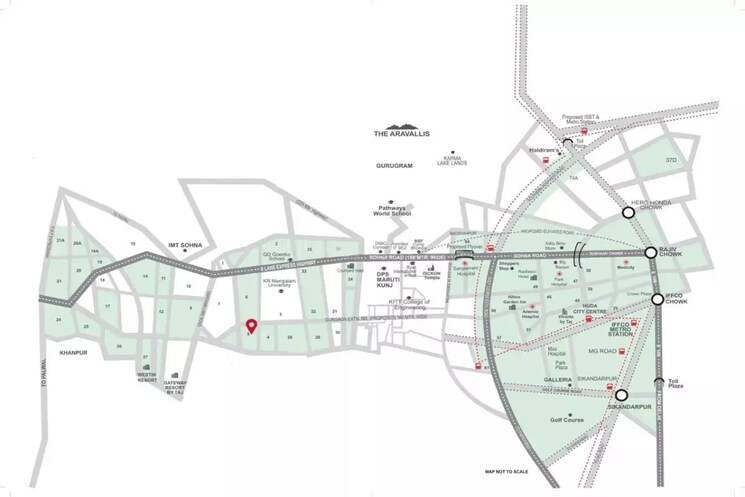 Map Location, jms-mega-city  124 Sq.Yd. Plot In Sohna Sector 5 Gurgaon 8541807