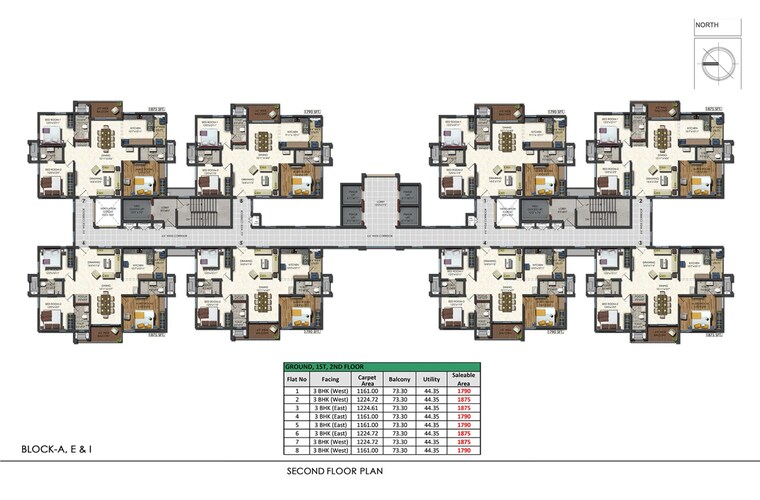 Floor Plan, aparna-sarovar-zenith 3 Bedroom 1790 Sq.Ft. Apartment In Nallagandla Hyderabad 8542575