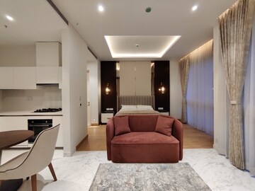 Living Room in Studio Apartment at Bhartiya Leela Residences, Thanisandra Main Road – for Rent