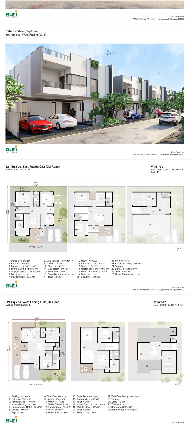 Floor Plan, auri-tranqville 4 Bedroom 3800 Sq.Ft. Villa In Mansanpalle Hyderabad 8545774