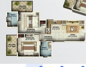 Floor Plan in 2 BHK Apartment at Sohna Sector 4 – for Sale