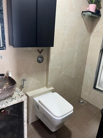 Bathroom in 1 BHK Apartment at Gurukrupa Marina Enclave, Malad West – for Rent