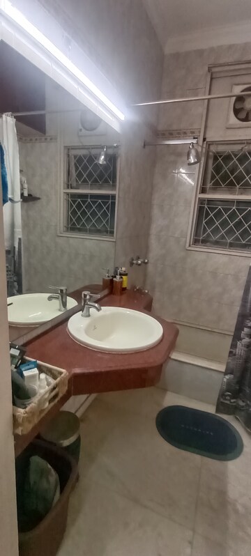 Bathroom in 3.5 BHK Builder Floor at Pamposh Enclave – for Rent