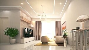 Living Room in 3.5 BHK Apartment at SS Cendana, Sector 83 – for Sale