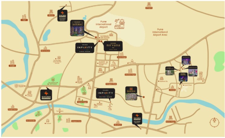 Map Location, shubh-nirvana 4 Bedroom 2385 Sq.Ft. Apartment In Viman Nagar Pune 8550020