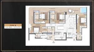 Floor Plan in 4 BHK Apartment at Smart World The Edition, Sector 66 – for Sale