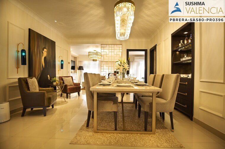 Living Room, sushma-valencia 3 Bedroom 1800 Sq.Ft. Apartment In International Airport Road Zirakpur 8550976