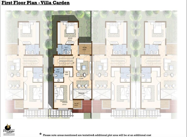 Floor Plan, prestige-augusta-golf-village 3 Bedroom 2400 Sq.Ft. Villa In Kothanur Bangalore 8552267