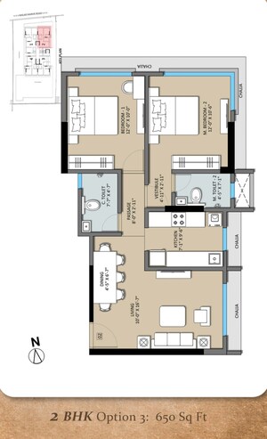 Floor Plan in 3 BHK Apartment at Malad West – for Sale