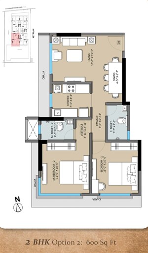 Floor Plan in 3 BHK Apartment at Malad West – for Sale