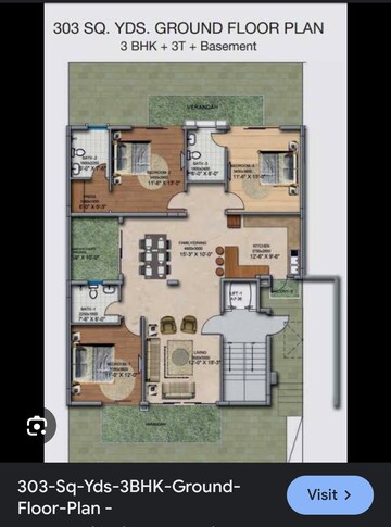 Floor Plan in 3.5 BHK Builder Floor at BPTP Amstoria, Sector 102 – for Sale