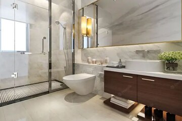 Bathroom in 4 BHK Apartment at Kalpataru Azuro, Nepean Sea Road – for Sale