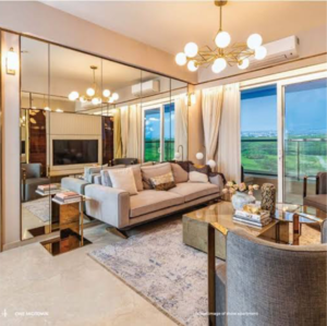 Living Room in 4 BHK Apartment at DLF The Arbour, Sector 63 – for Sale