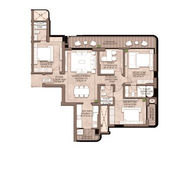 Floor Plan in 3 BHK Apartment at CRC Maesta, Sector 1 Greater Noida – for Sale