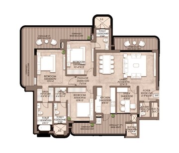 Floor Plan in 3 BHK Apartment at CRC Maesta, Sector 1 Greater Noida – for Sale