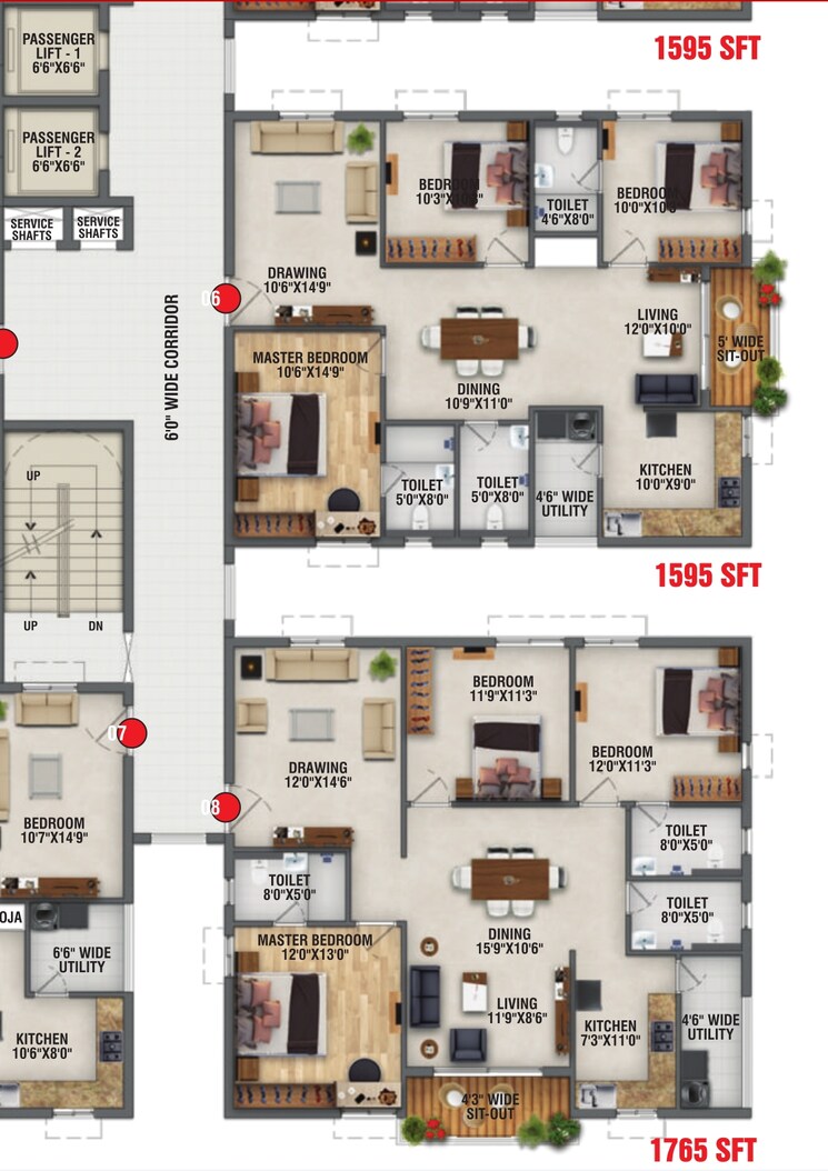 Floor Plan, rks-oxygen-homes 2 Bedroom 1295 Sq.Ft. Apartment In Gajularamaram Hyderabad 8561702