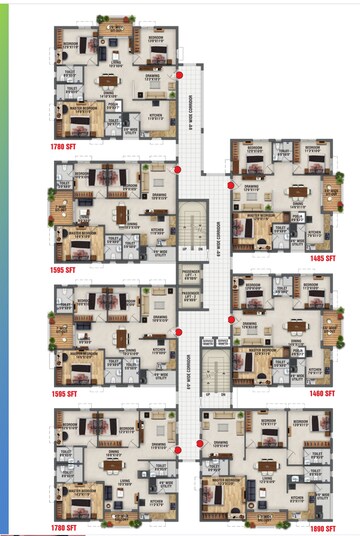 Floor Plan in 2 BHK Apartment at Bachupally – for Sale