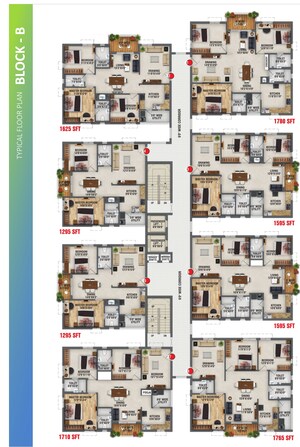 Floor Plan in 3 BHK Apartment at RKs Oxygen Homes, Gajularamaram – for Sale