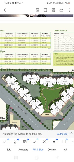 Master Plan in 2 BHK Apartment at Suncity Avenue 76, Sector 76 – for Sale