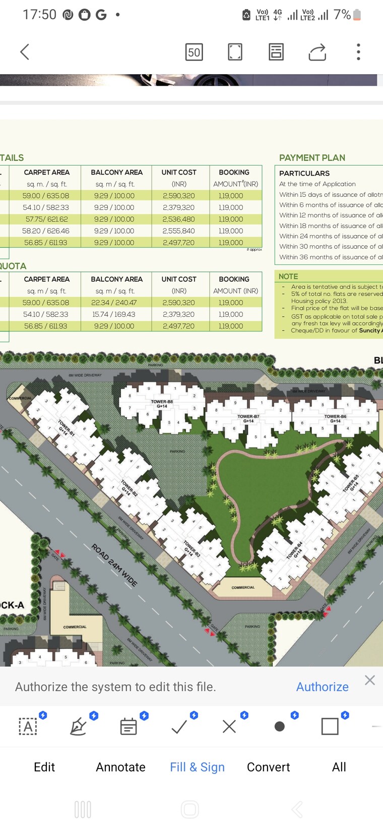 Master Plan, suncity-avenue-76 2 Bedroom 735 Sq.Ft. Apartment In Sector 76 Gurgaon 8561813