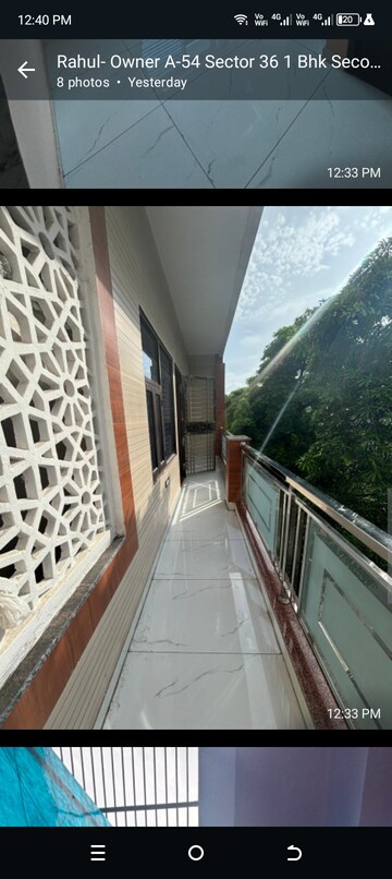 Balcony in 1.5 BHK Builder Floor at Sector 36 Greater Noida – for Rent