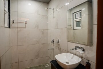 Bathroom in 1 BHK Builder Floor at Sushant Lok ii – for Rent