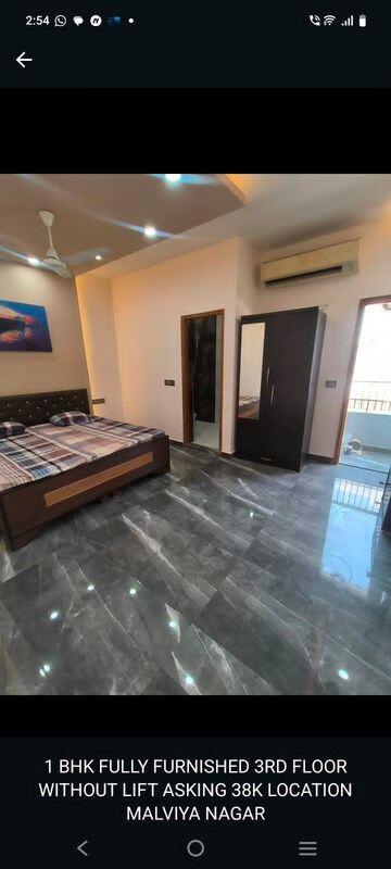 Bedroom in 1 BHK Builder Floor at Malviya Nagar – for Rent