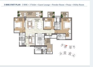 Floor Plan in 3.5 BHK Apartment at Signature Global De Luxe DXP, Sector 37d – for Sale