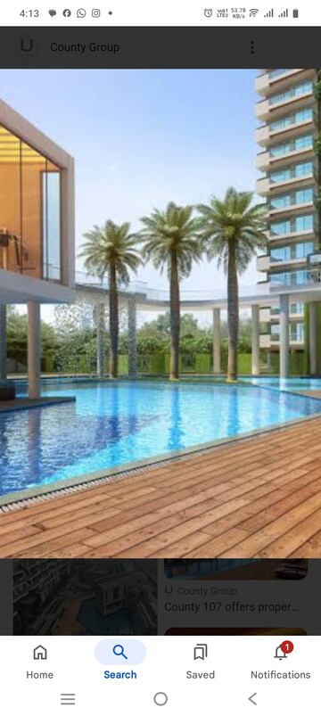 Swimming Pool in 4 BHK Apartment at ABA County 107, Sector 107 – for Rent