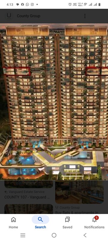 4 BHK Apartment – Exterior View View at ABA County 107, Sector 107 - for Rent