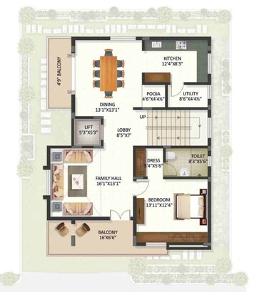 Floor Plan in 4 BHK Villa at Gopanpally – for Sale