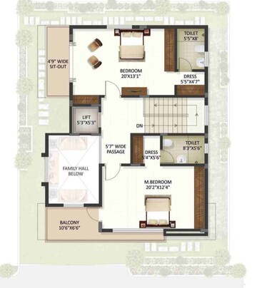 Floor Plan in 4 BHK Villa at Gopanpally – for Sale