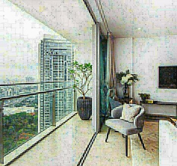 Balcony in 2.5 BHK Apartment at Oberoi Realty Woods, Goregaon East – for Rent