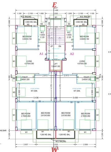 Floor Plan in 3 BHK Apartment at New Town – for Sale