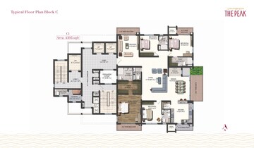 Floor Plan in 4 BHK Apartment at Jayabheri The Peaks, Narsingi – for Rent