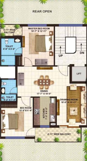 Floor Plan in 2 BHK Villa at Omaxe Metro City, Kalli Paschim – for Sale