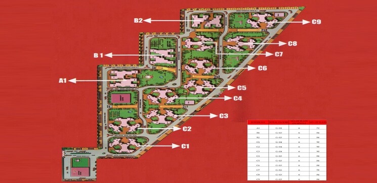Master Plan, srs-residency 2 Bedroom 1304 Sq.Ft. Apartment In Sector 88 Faridabad 8570555