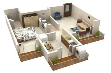 Floor Plan in 1 BHK Apartment at Ritu Gardenia, Naigaon East – for Sale