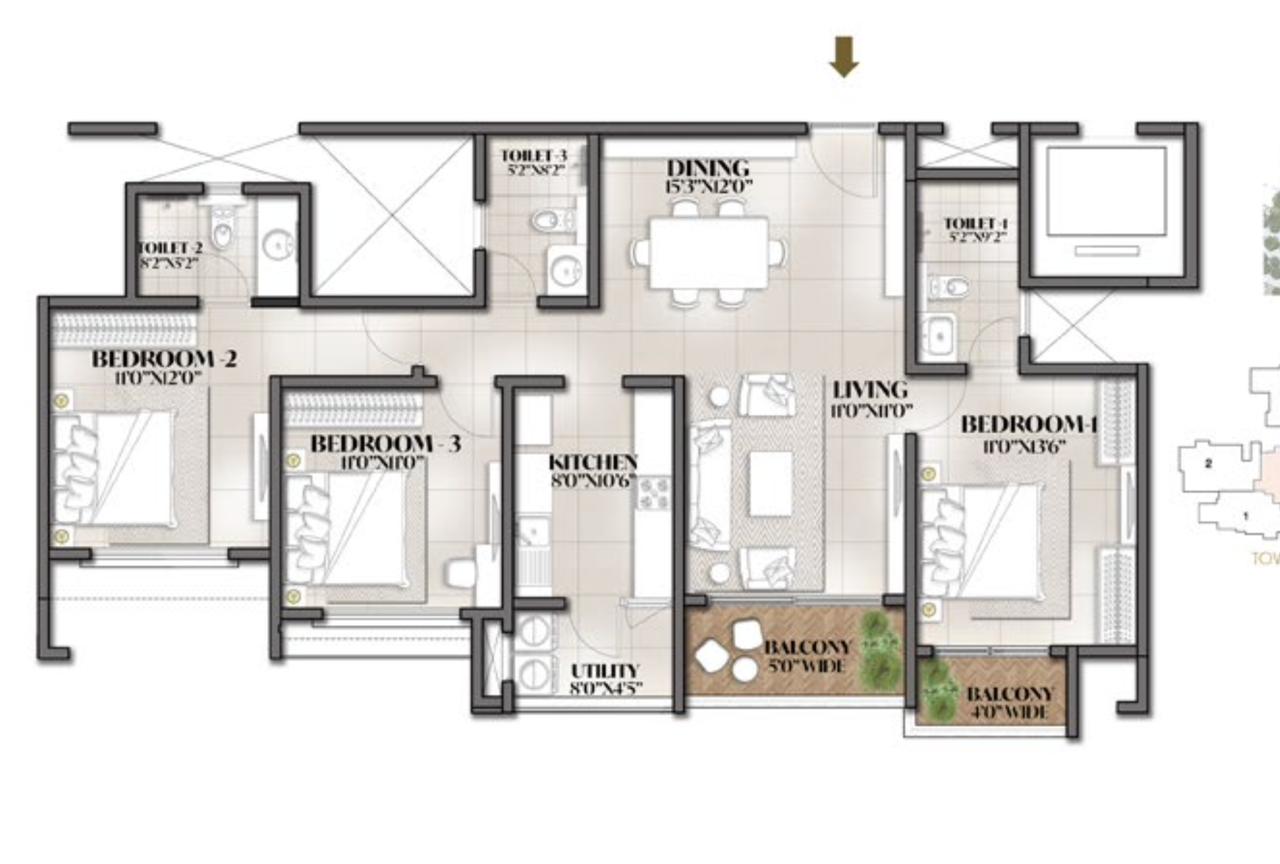 3 BHK Apartment For Sale in Avalon Park At The Prestige City