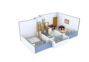 Living Room in 1 BHK Apartment at Ornate Galaxy, Naigaon East – for Rent