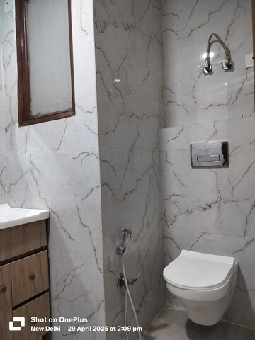 Bathroom in 3 BHK Builder Floor at Chattarpur – for Rent